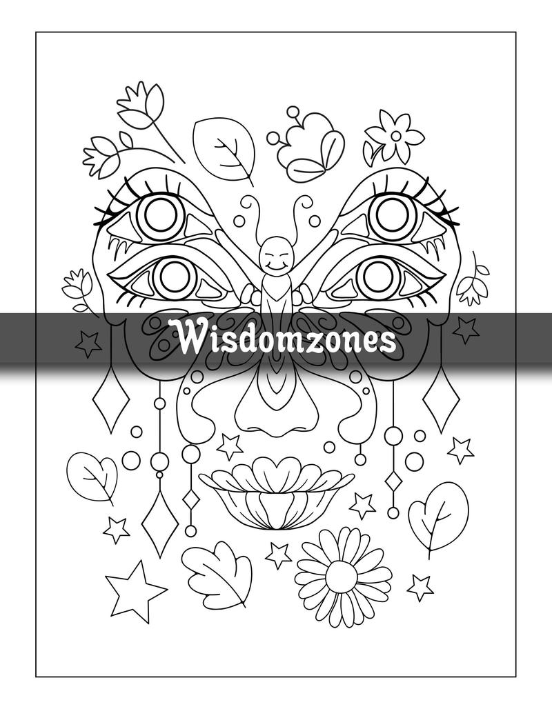 Wild Spirit: Retro Coloring Pages for Adults - Cute Fun and Relax Design - Celebrating Love, Peace and the Wild - Perfect for Stress Relief (Artist Wisdom Stress Relaxation Series)